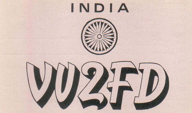 VU2FD's QSL Card